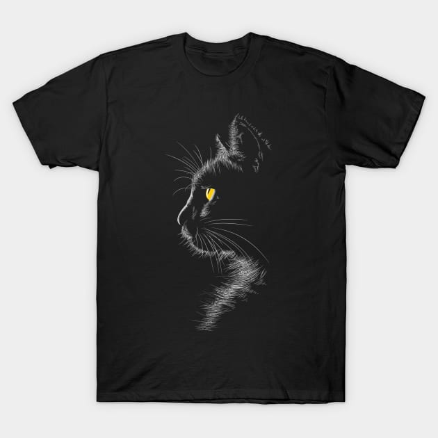 Cat Silhouette T-Shirt by DogsandCats